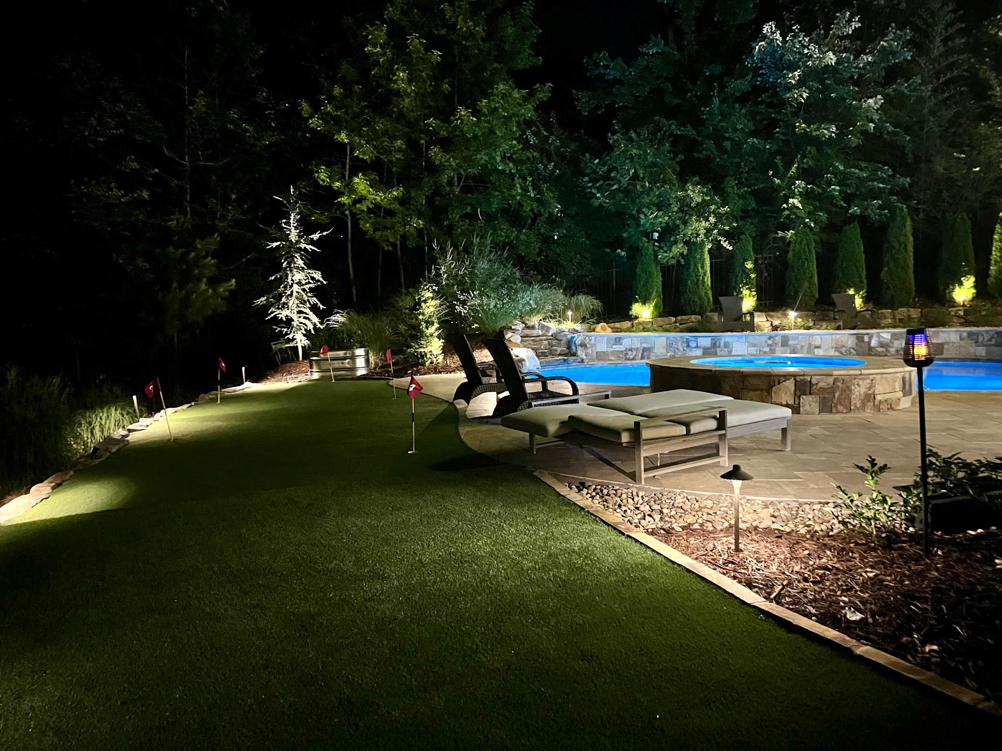 Landscape lighting installation