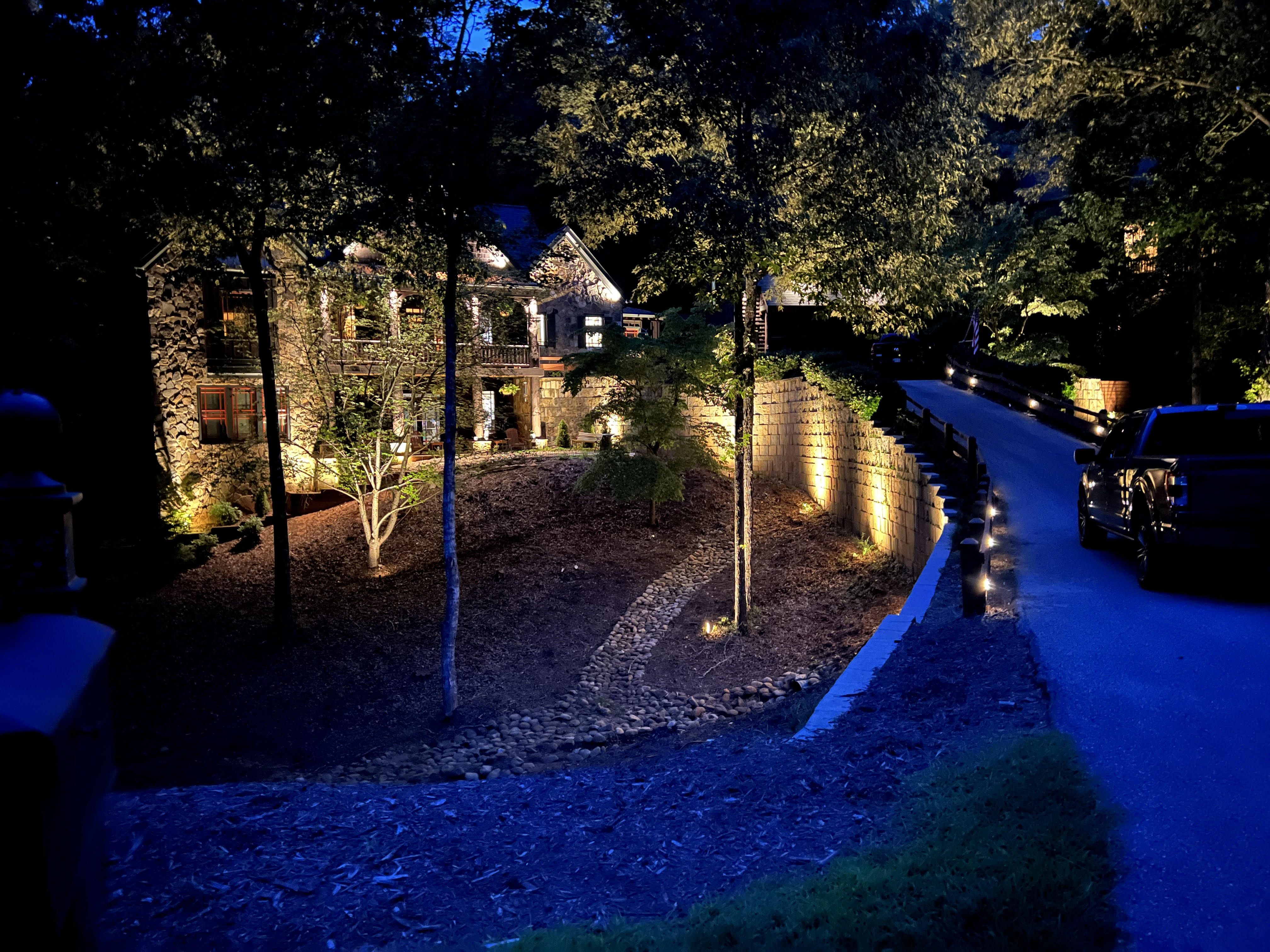 Landscape lighting installation